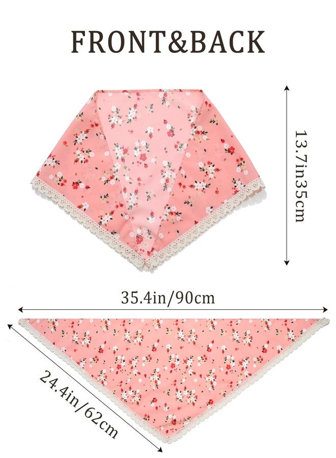 Molans 3Pcs Floral Head Scarf, Chiffon Hair Bandanas Kerchief, Vintage Boho Hair Scarf for Women Girls - Image 2